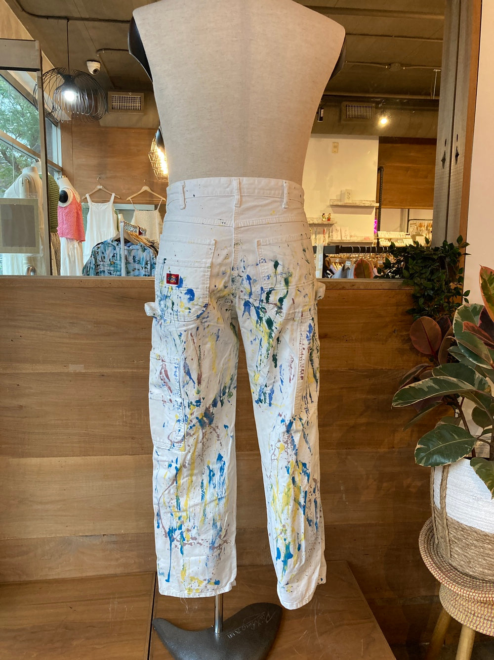 Reworked Paint Splatter White Dickies Painter Pants