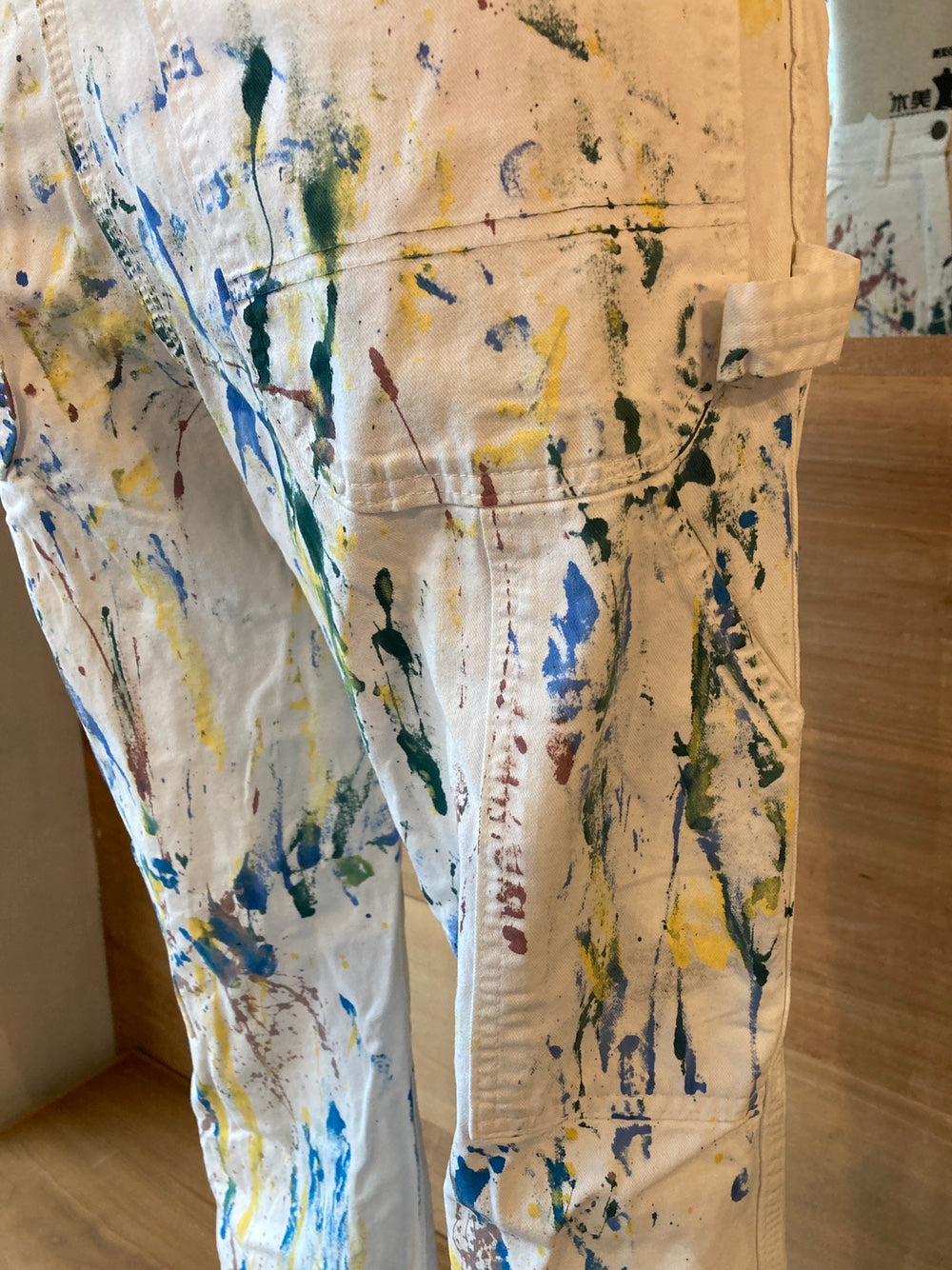 Reworked Paint Splatter White Dickies Painter Pants