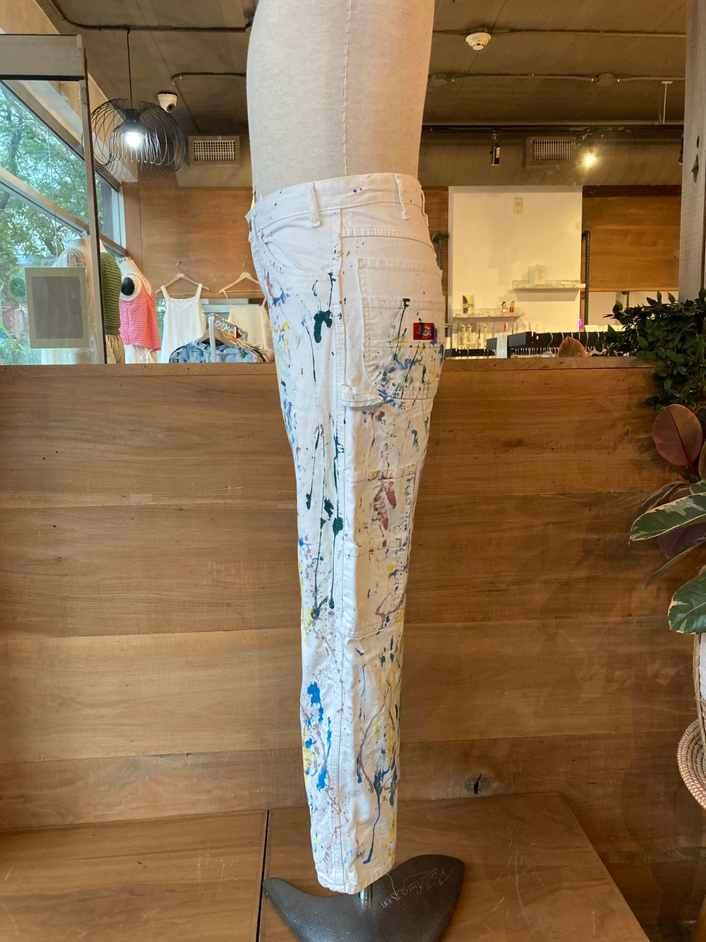 Reworked Paint Splatter White Dickies Painter Pants