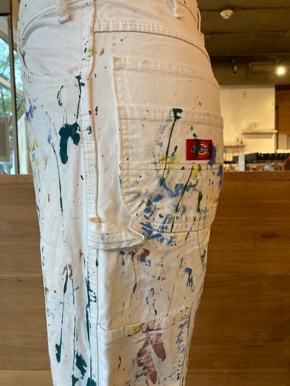 Reworked Paint Splatter White Dickies Painter Pants