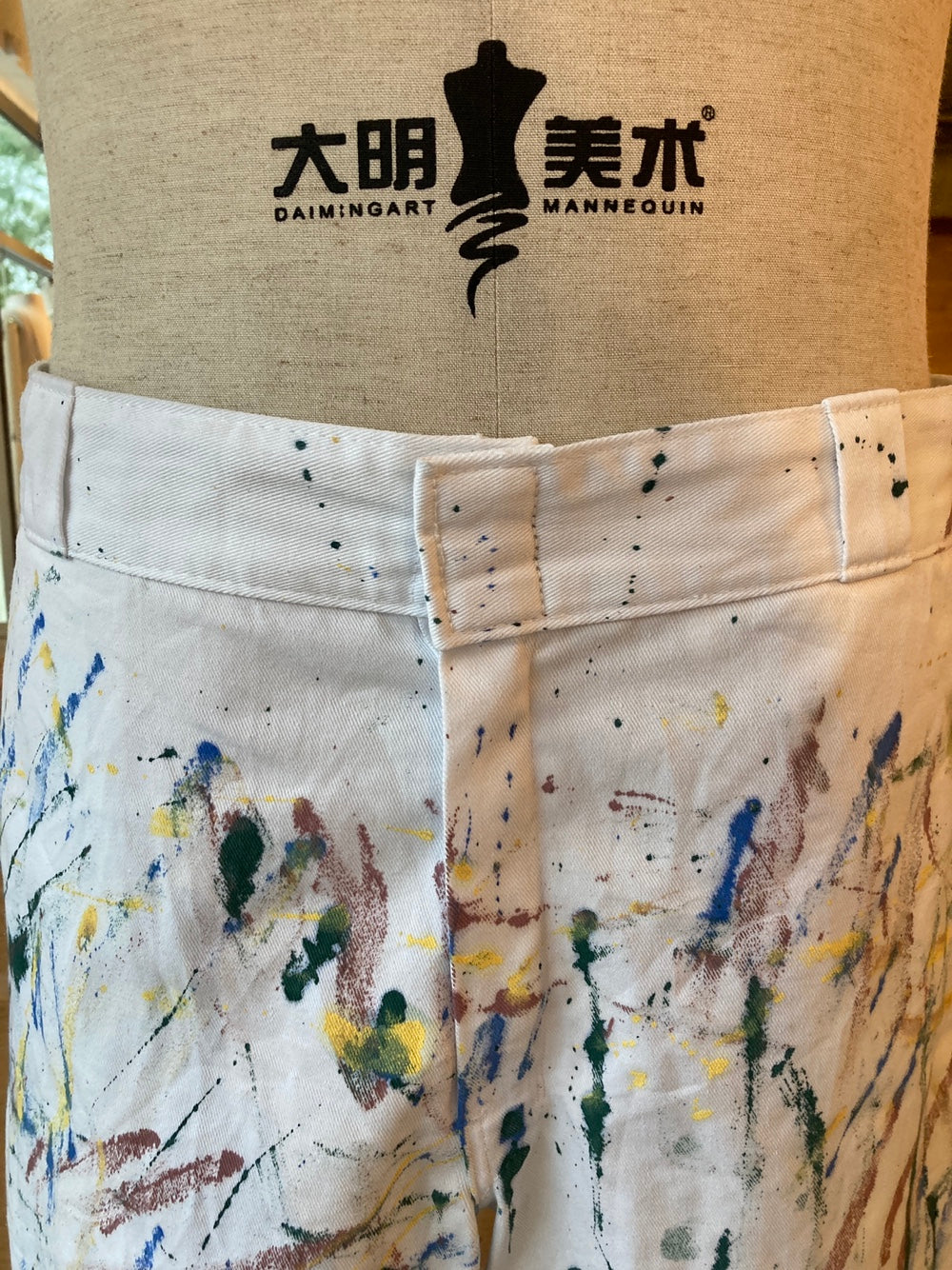 Reworked Paint Splatter White Dickies Painter Pants