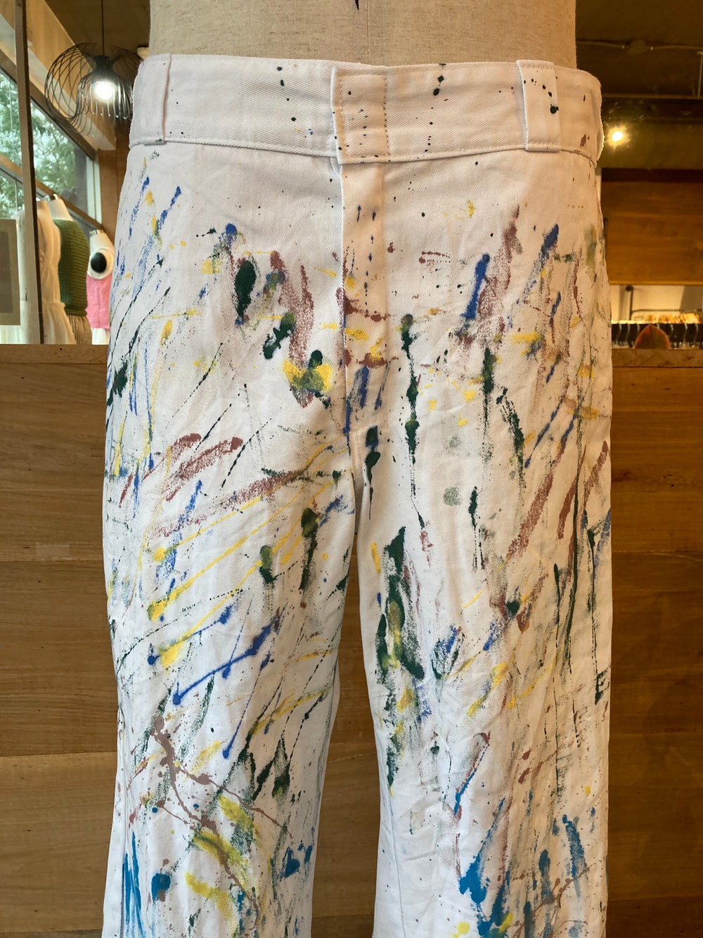 Reworked Paint Splatter White Dickies Painter Pants