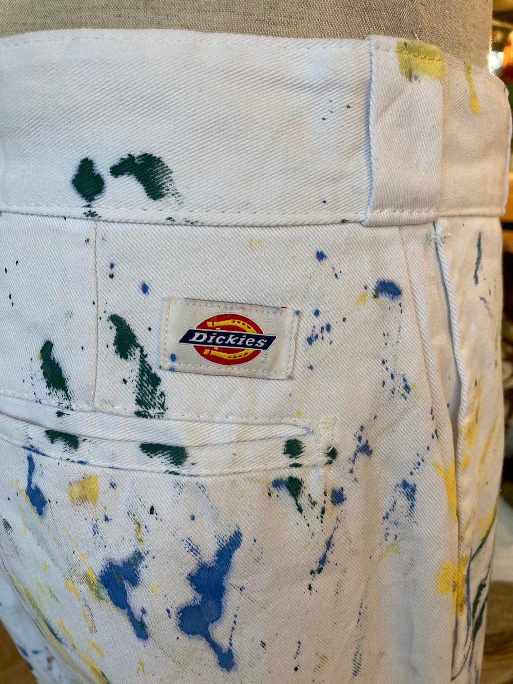 Reworked Paint Splatter White Dickies Painter Pants