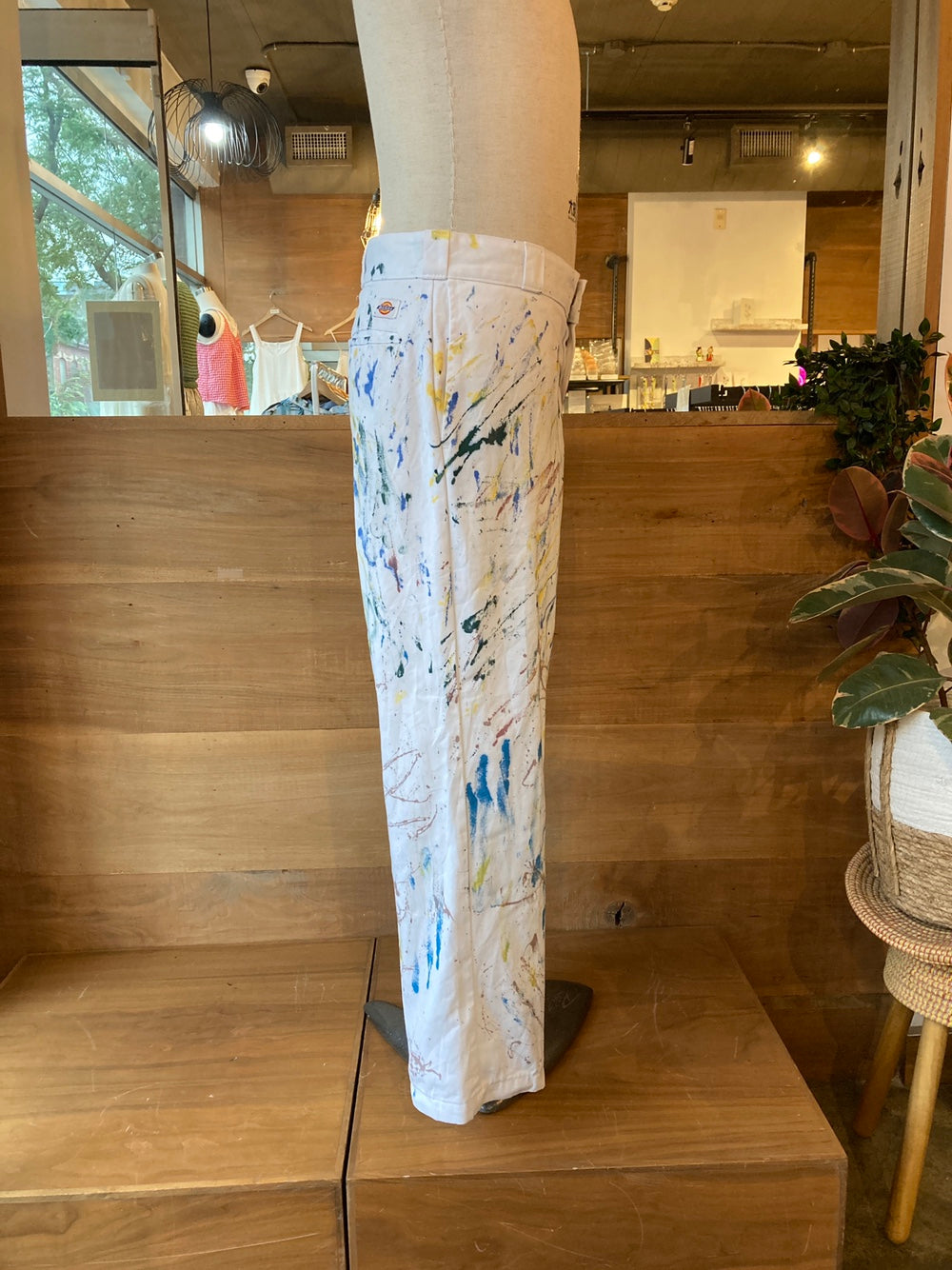 Reworked Paint Splatter White Dickies Painter Pants