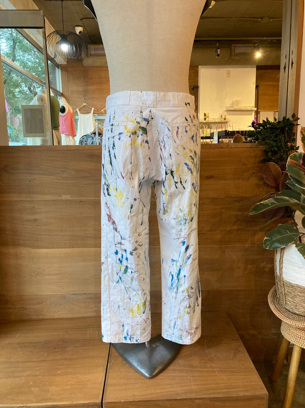 Reworked Paint Splatter White Dickies Painter Pants