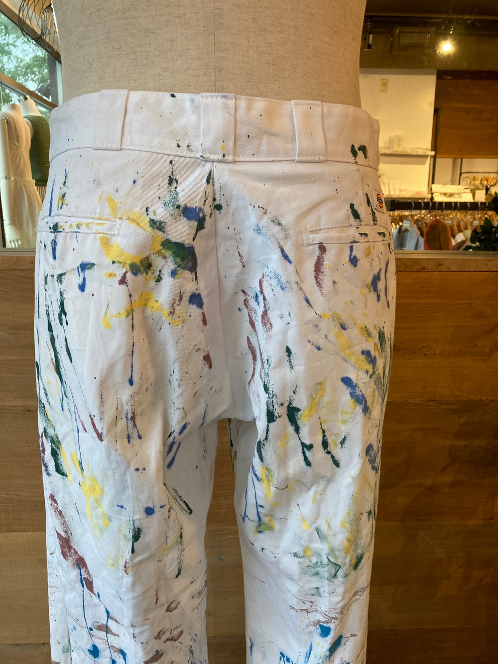 Reworked Paint Splatter White Dickies Painter Pants