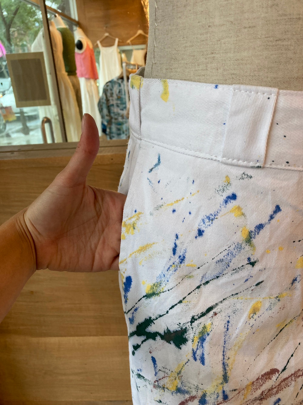 Reworked Paint Splatter White Dickies Painter Pants