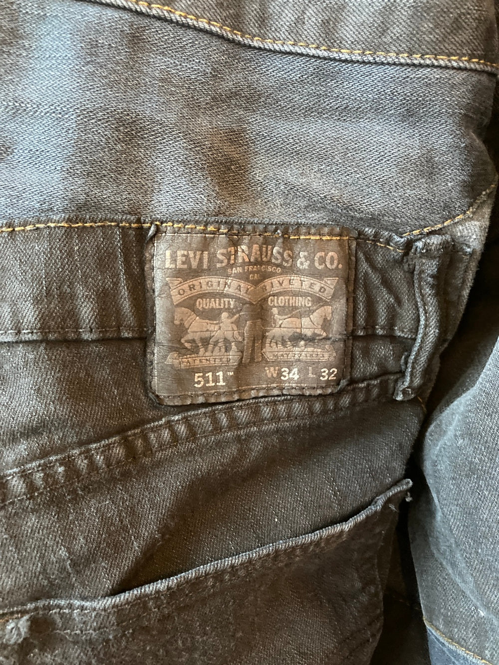 Reworked Levi's Black Denim Jacket