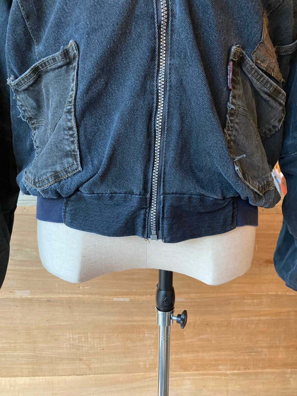 Reworked Levi's Black Denim Jacket