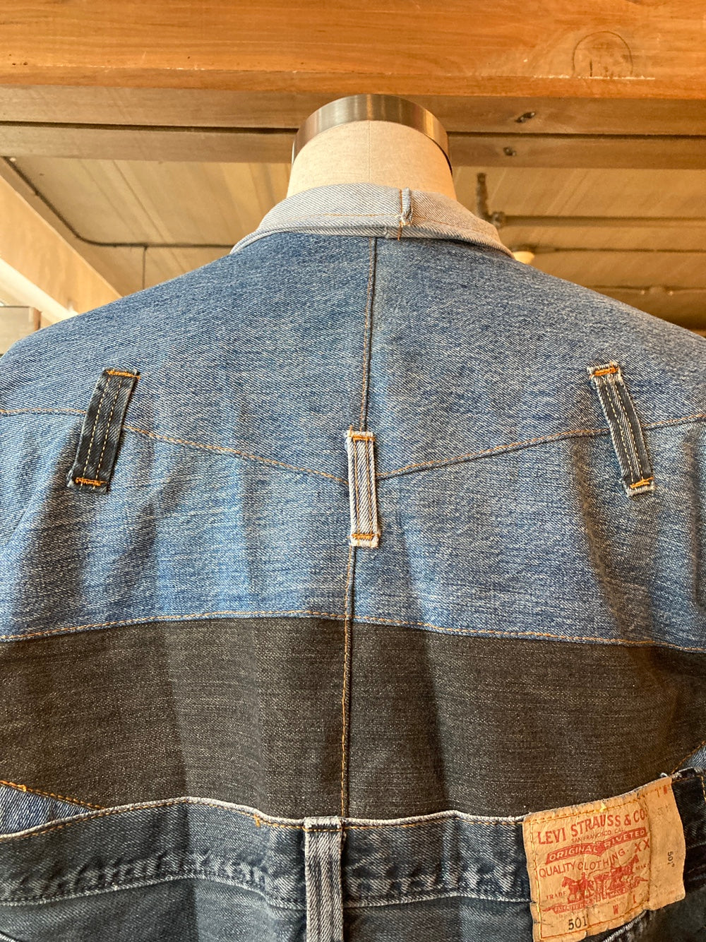 Reworked Levi's Denim Zip Up Jacket