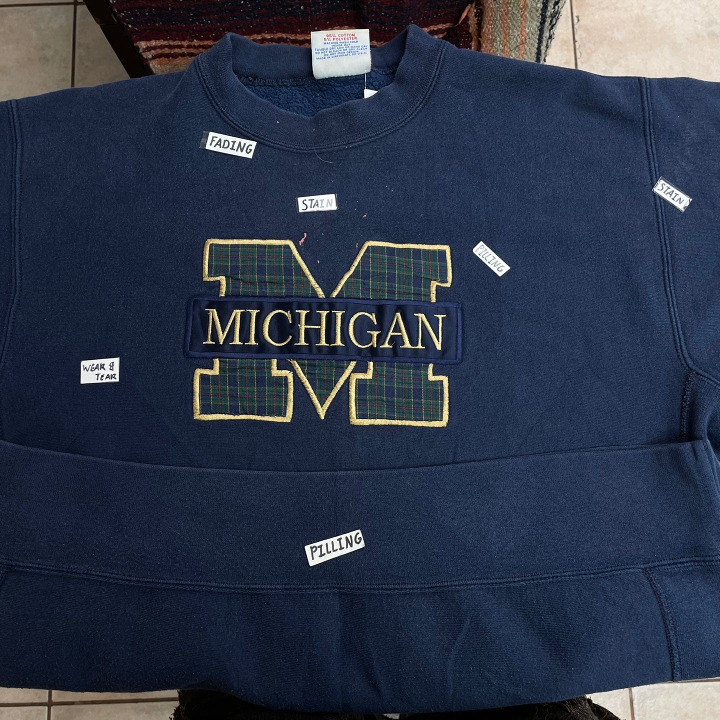 Vintage Michigan Navy Sweater