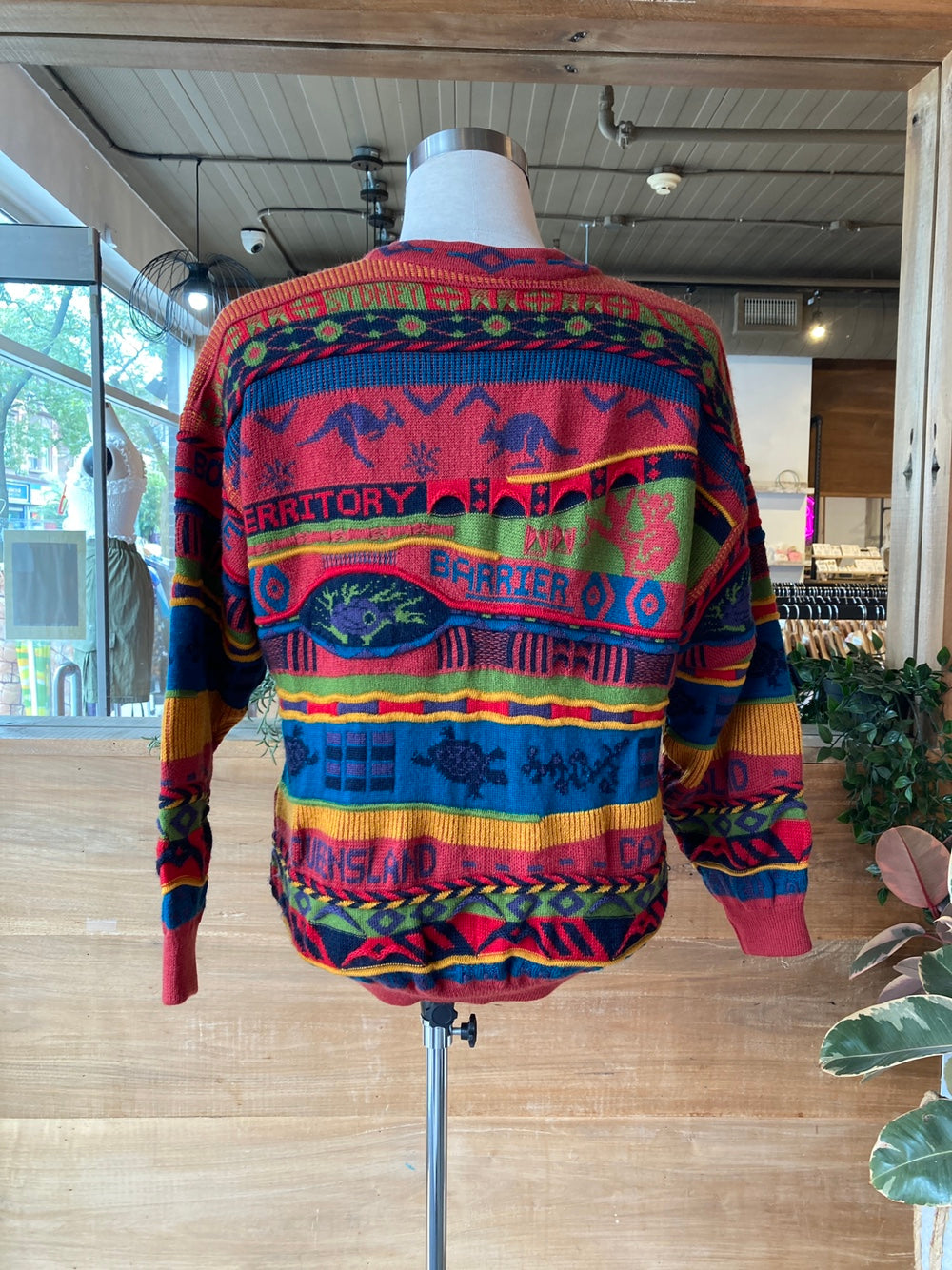 Vintage Australia Graphics Coogi Style Cardigan Sweater