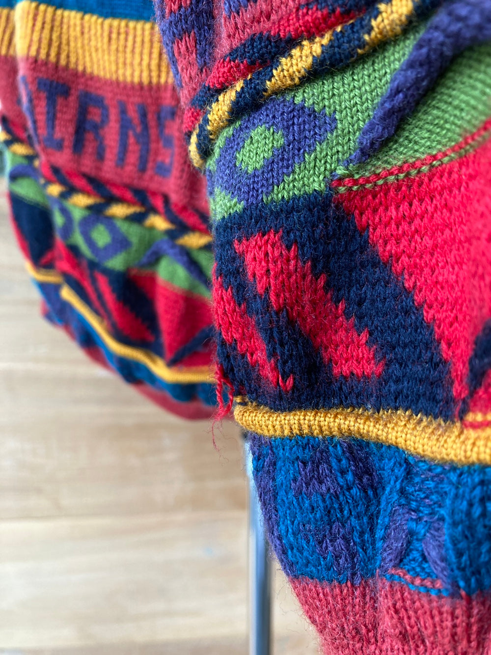 Vintage Australia Graphics Coogi Style Cardigan Sweater