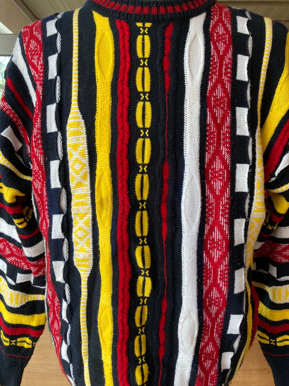 Vintage Red Yellow and Black Coogi Style Sweater