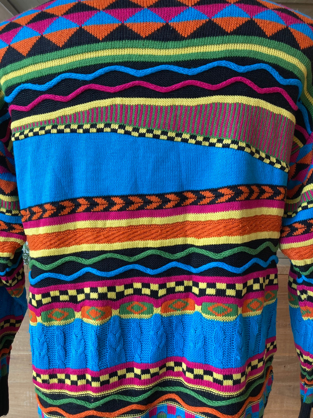 Vintage The Sweater Shop Bright Colours 3-D Knit Sweater Made in the UK