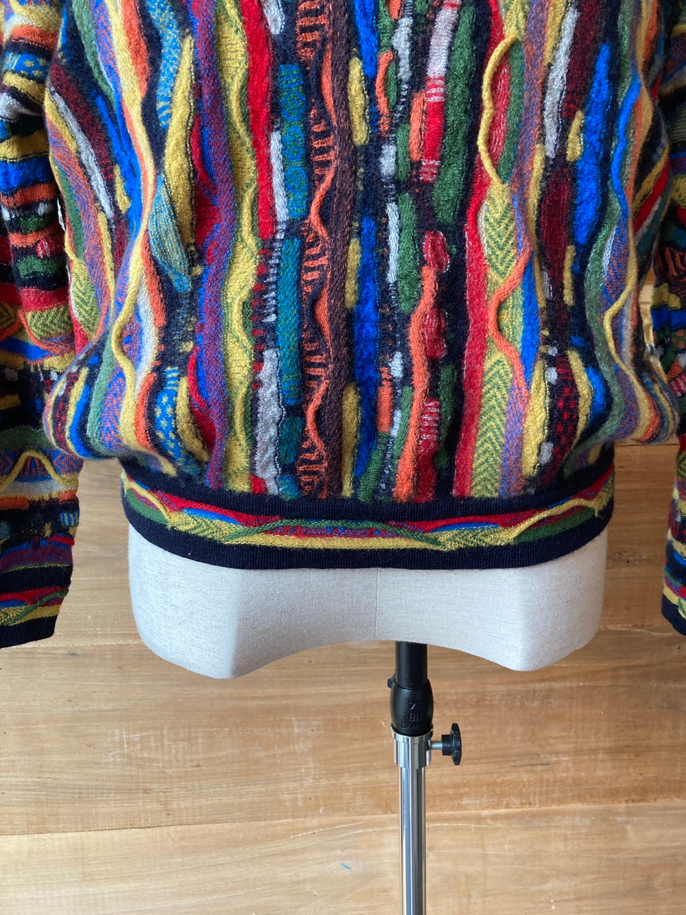 Vintage Limnos 1/4 Button 3-D Knit Coogi Style Sweater