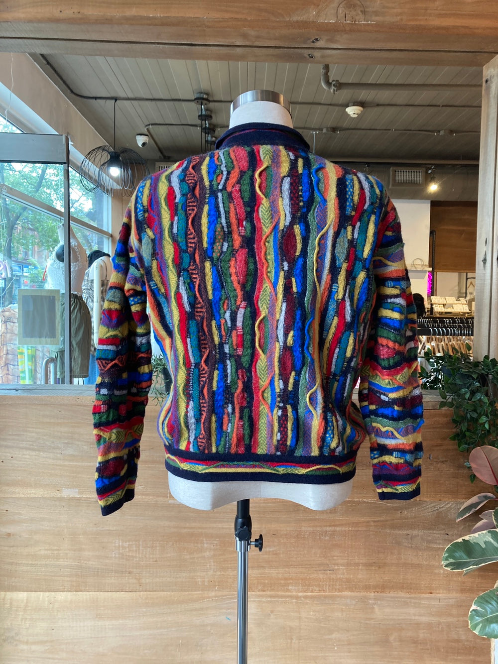 Vintage Limnos 1/4 Button 3-D Knit Coogi Style Sweater