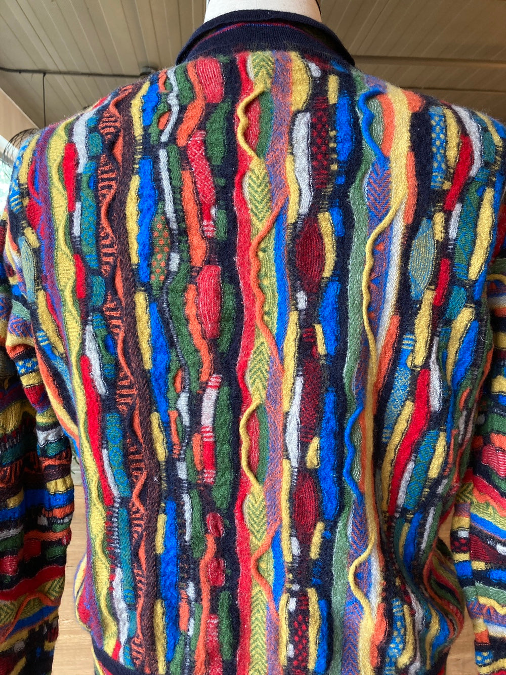 Vintage Limnos 1/4 Button 3-D Knit Coogi Style Sweater