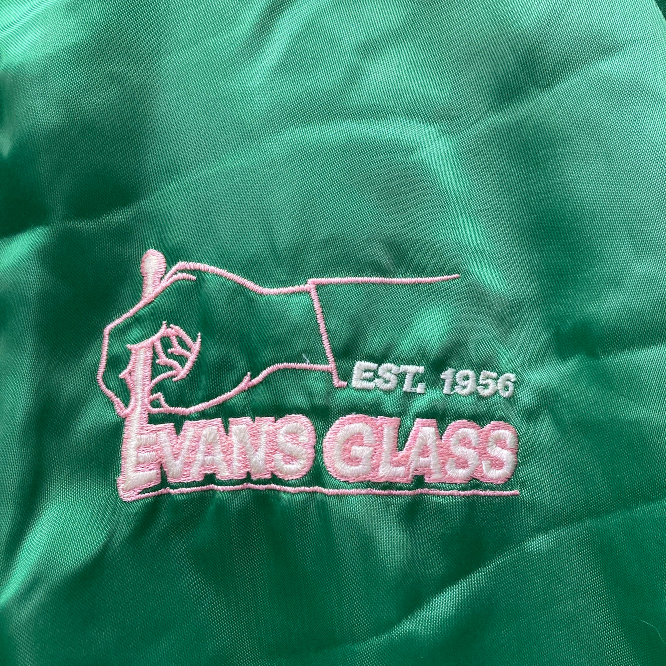 Vintage Evans Glass Green Satin Bomber Jacket