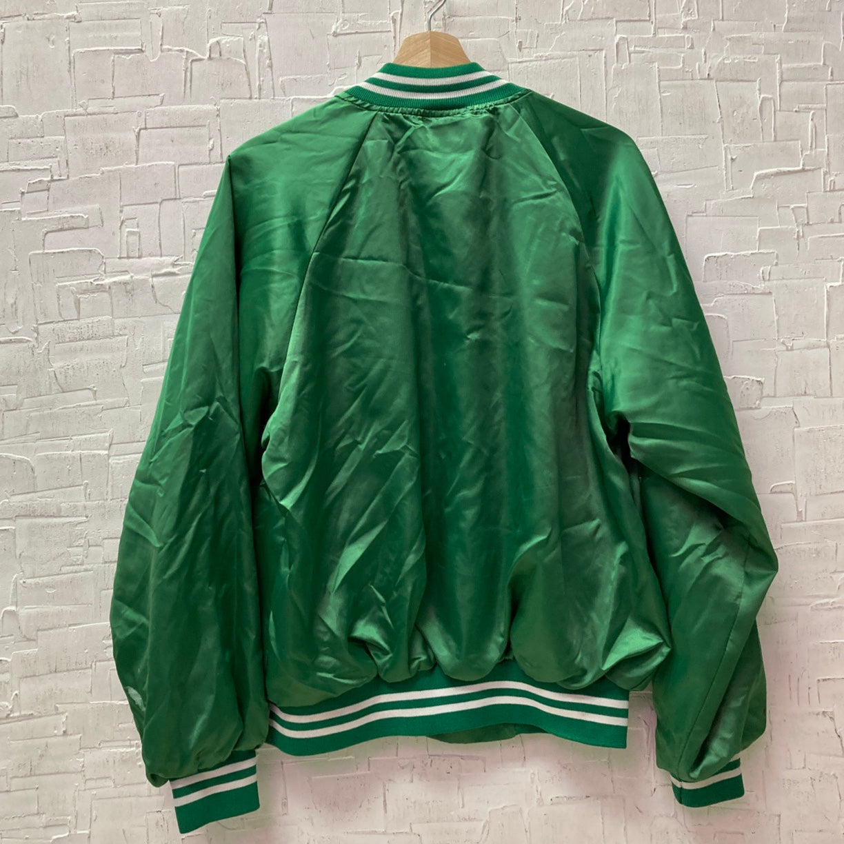 Vintage Evans Glass Green Satin Bomber Jacket