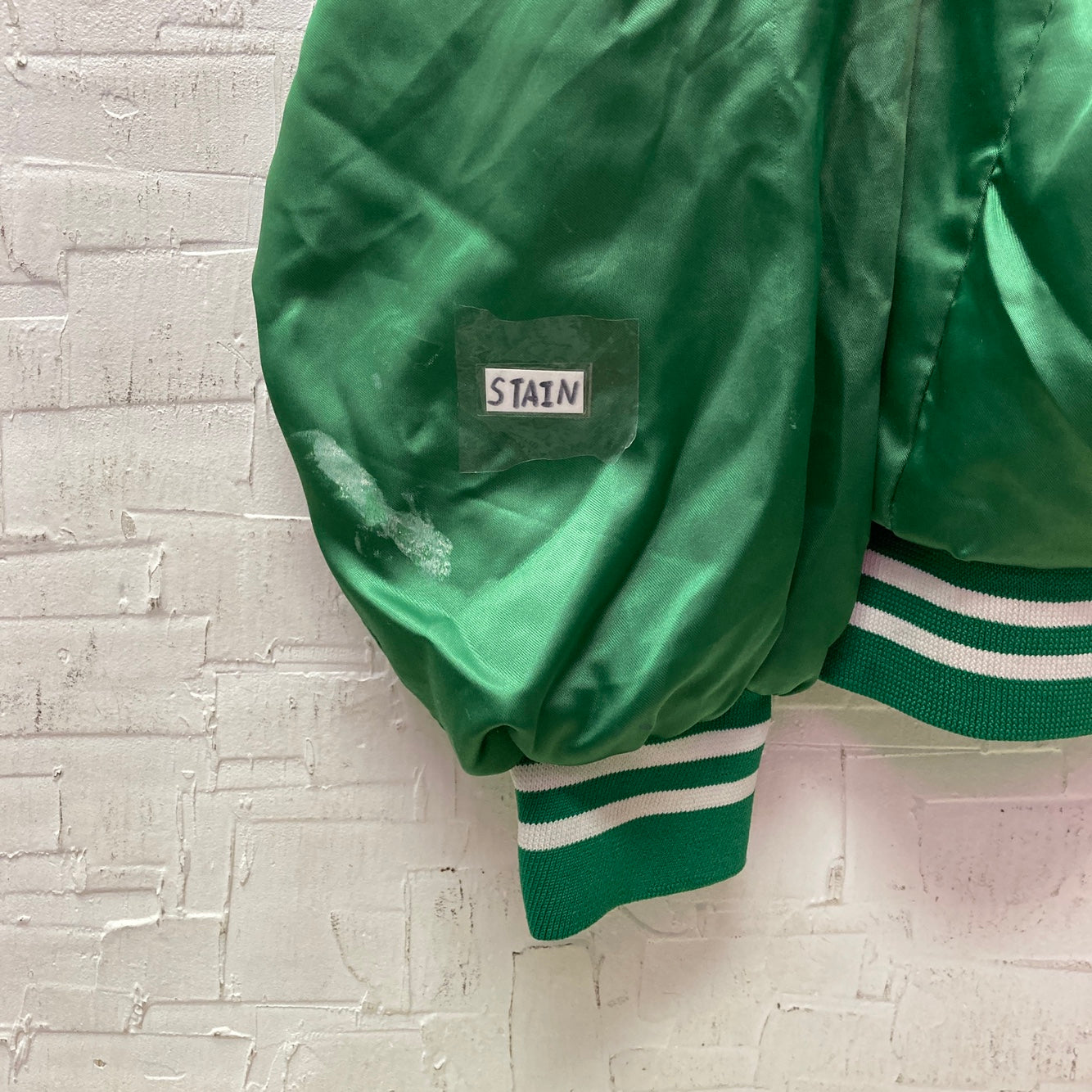 Vintage Evans Glass Green Satin Bomber Jacket