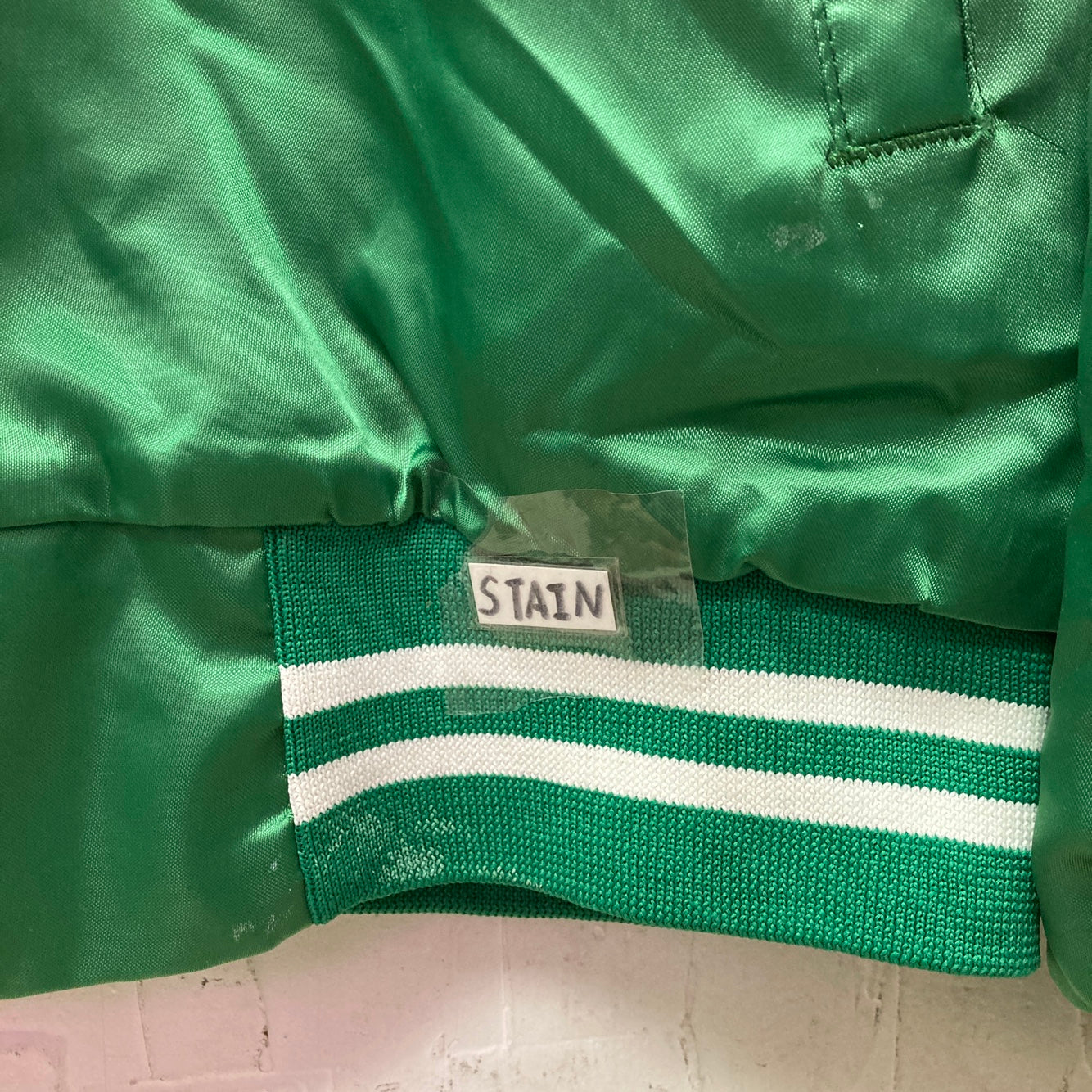 Vintage Evans Glass Green Satin Bomber Jacket