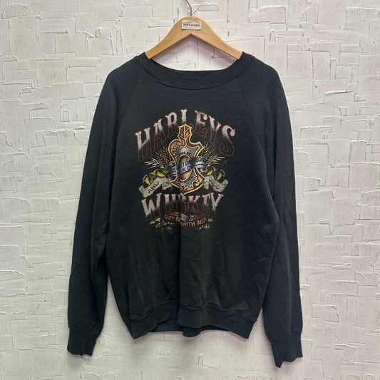 Vintage 3D Emblem Harley Davidson Distressed Crewneck