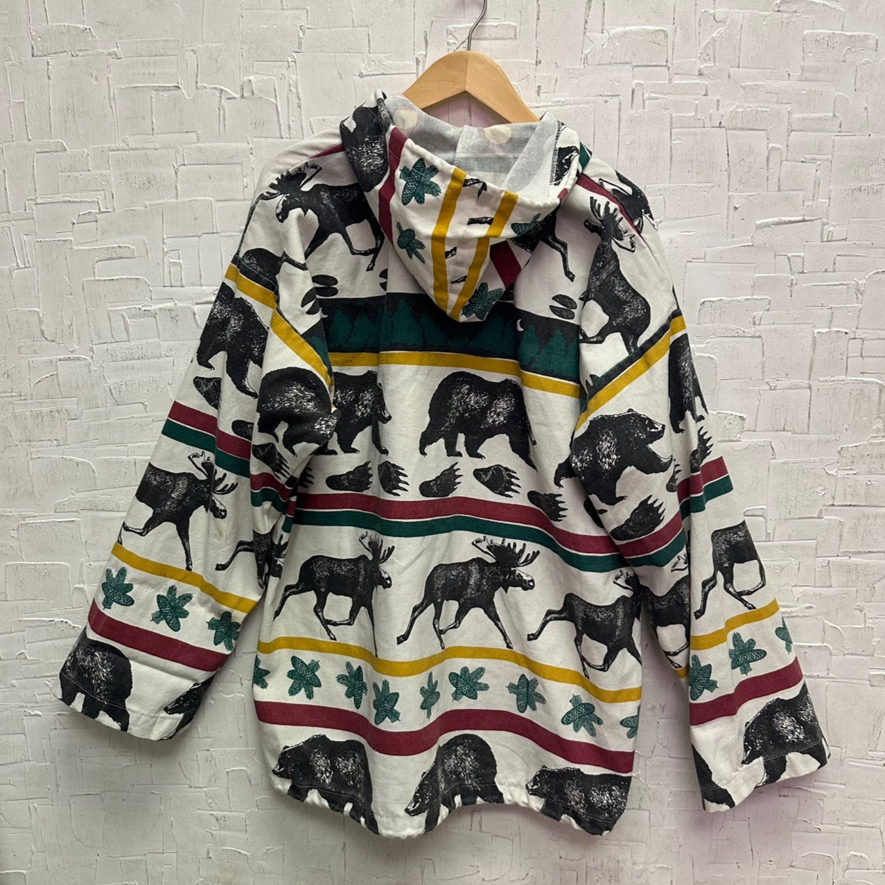 Vintage Bear and Moose Print Made in Canada Canvas Jacket