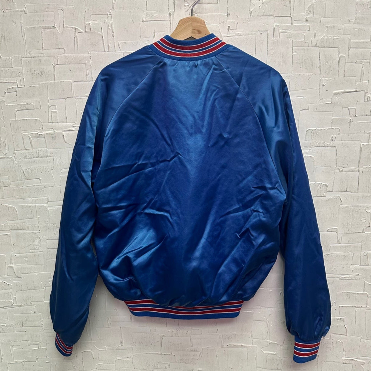 Vintage NFL New England Patriots  Satin Blue Bomber Jacket