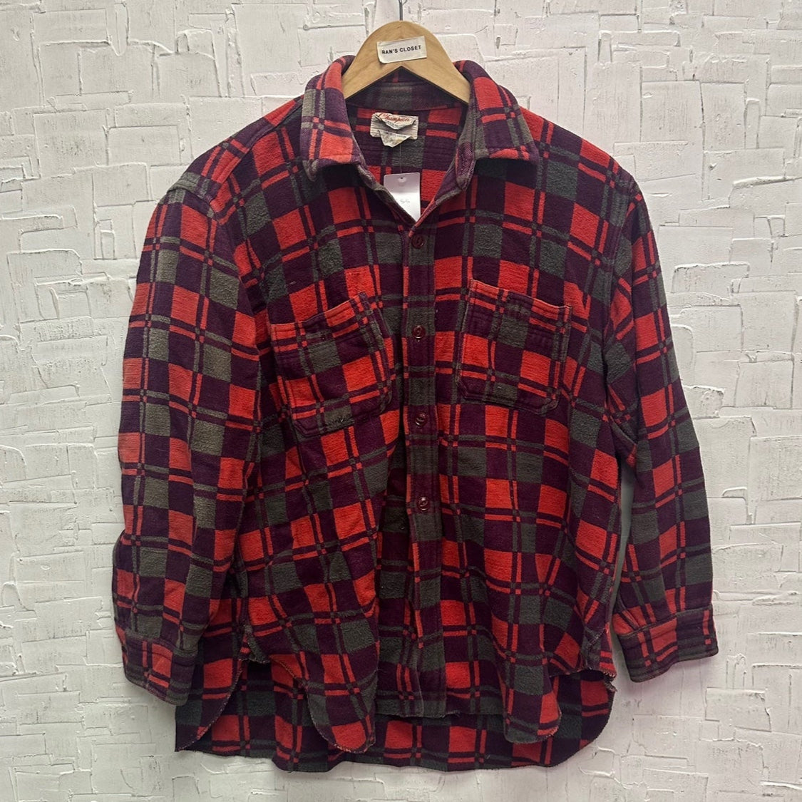 Vintage Champion Button Up Red Flannel