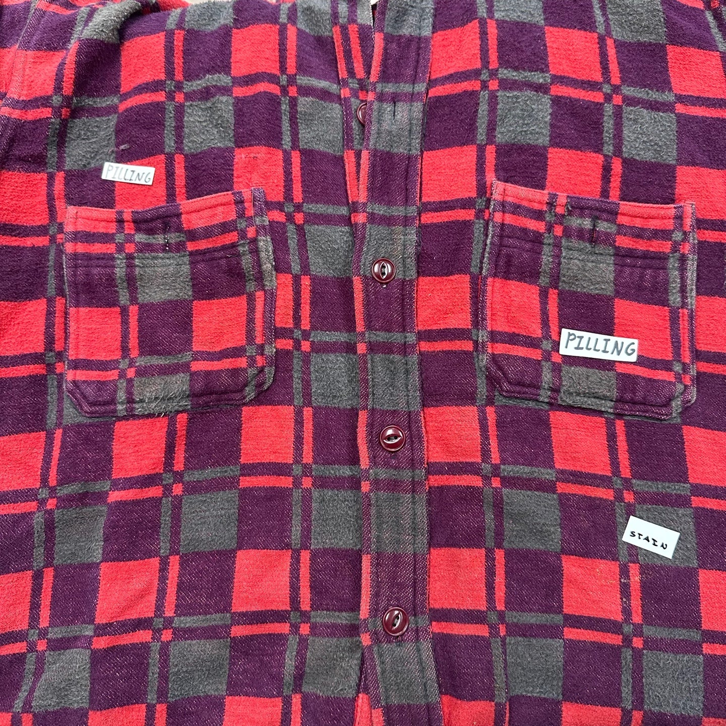 Vintage Champion Button Up Red Flannel