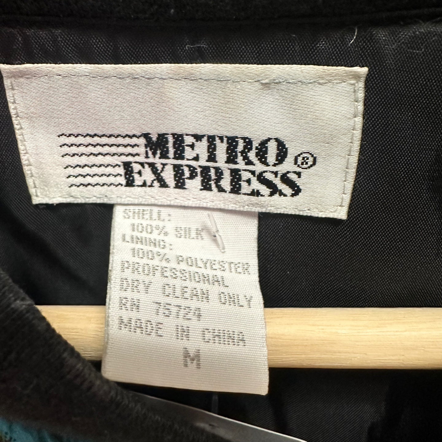 Vintage Metro Express Silk Funky Print Jacket