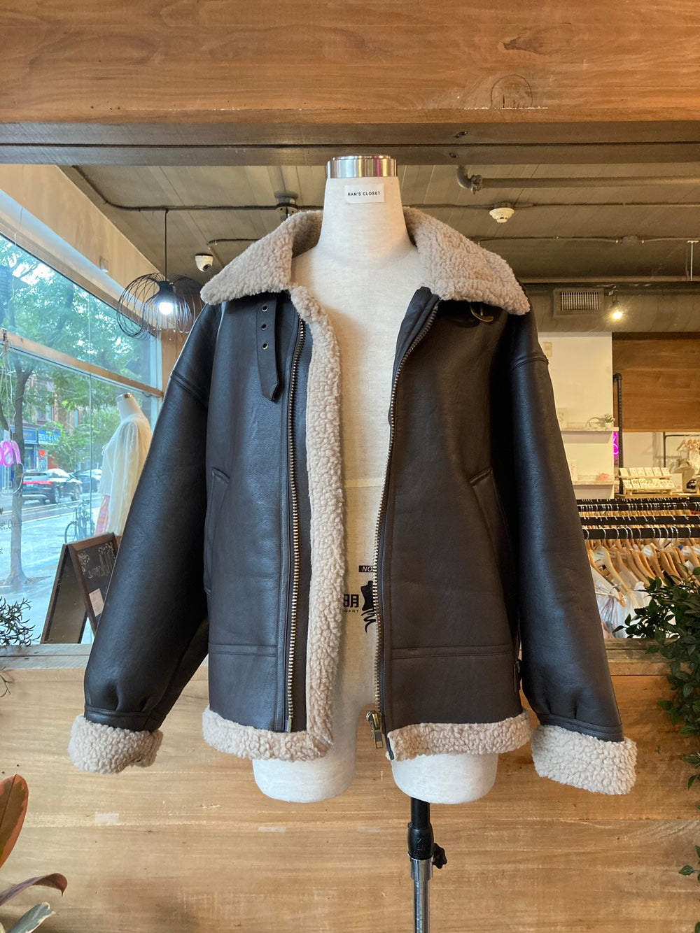 Million Brand Sherpa Lined Leather Pilot Style Jacket