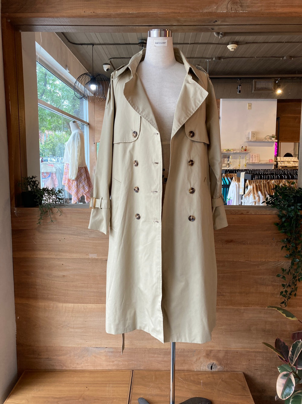 Overfit Long Trench Coat (Butter Yellow, Beige, Light Brown)