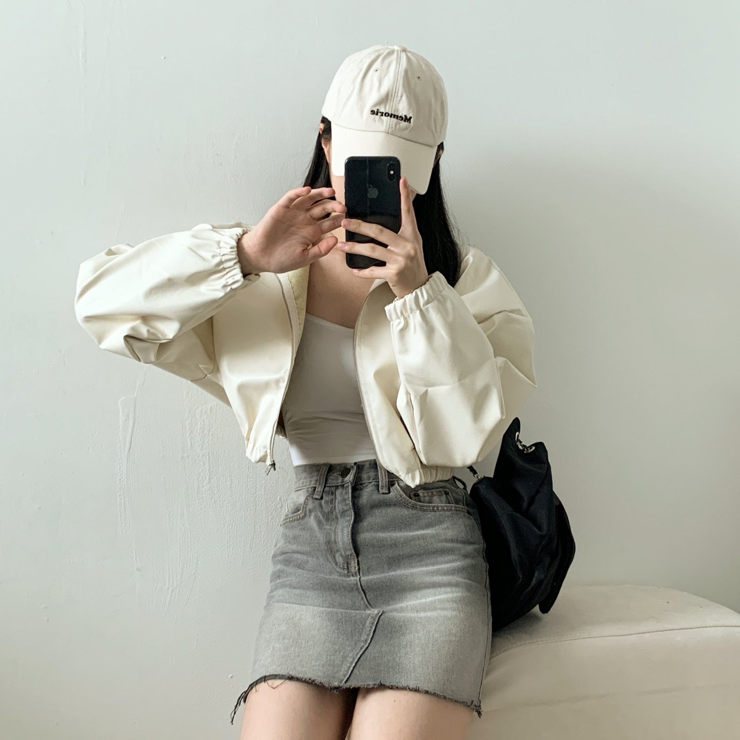 Cropped Drop Shoulder Bomber Jacket