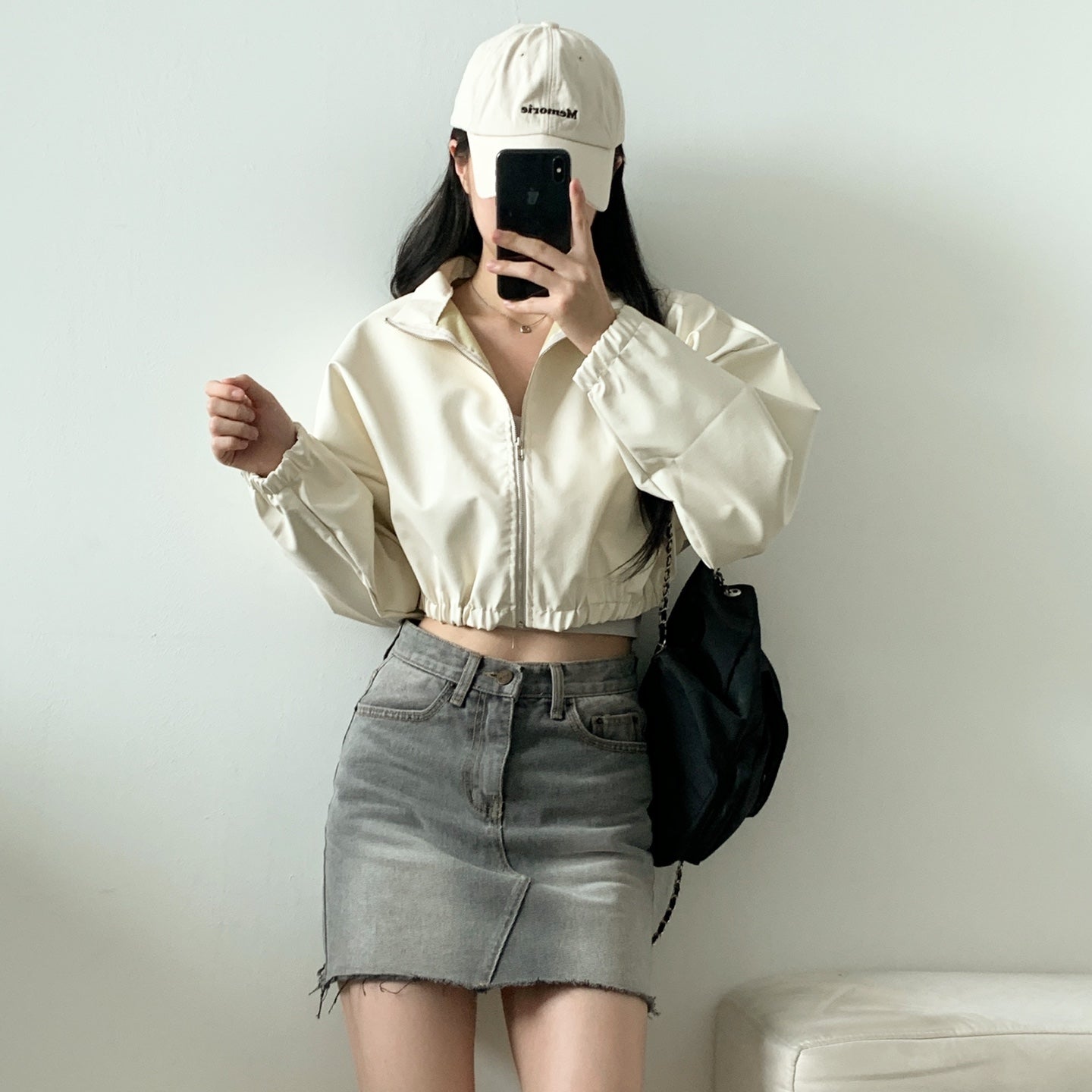 Cropped Drop Shoulder Bomber Jacket