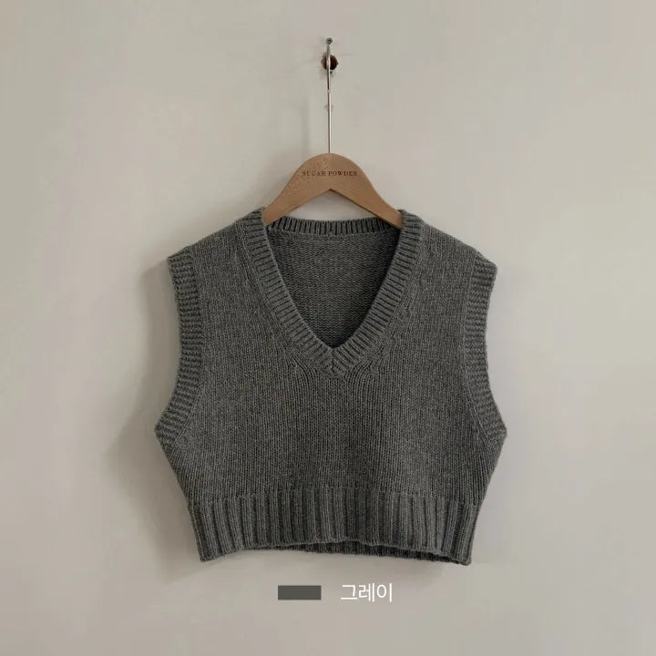 Cropped V-Neck Sweater Vest