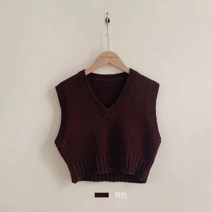 Cropped V-Neck Sweater Vest