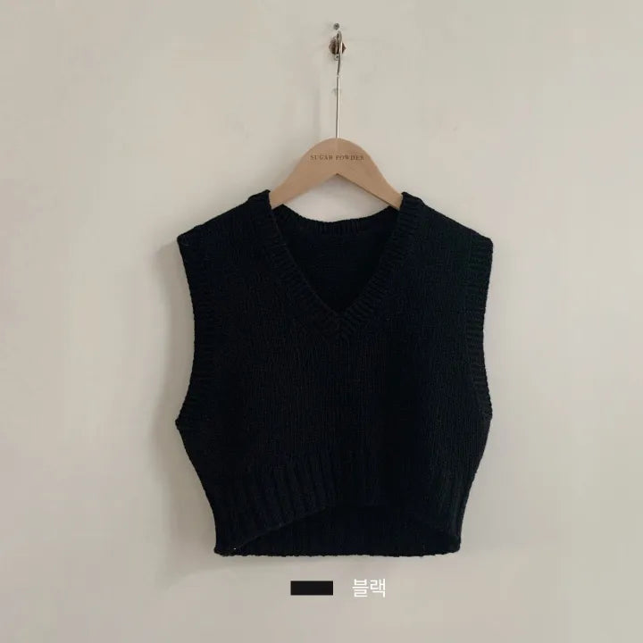 Cropped V-Neck Sweater Vest