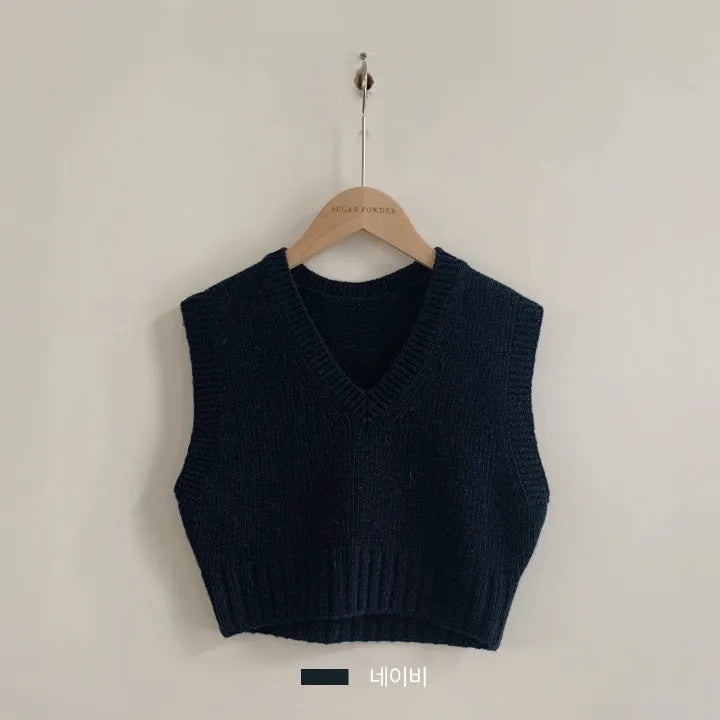 Cropped V-Neck Sweater Vest