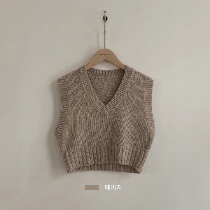 Cropped V-Neck Sweater Vest