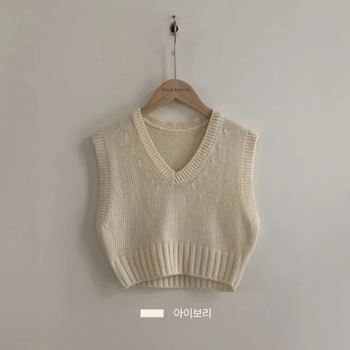 Cropped V-Neck Sweater Vest