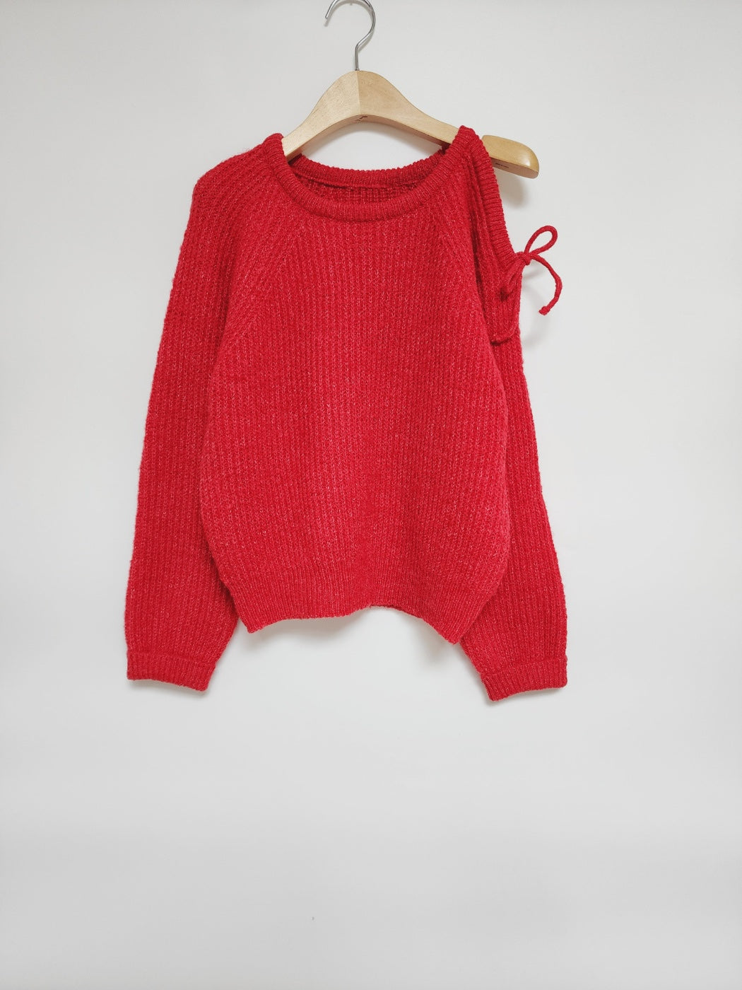 Shoulder Cut Out Knit Sweater