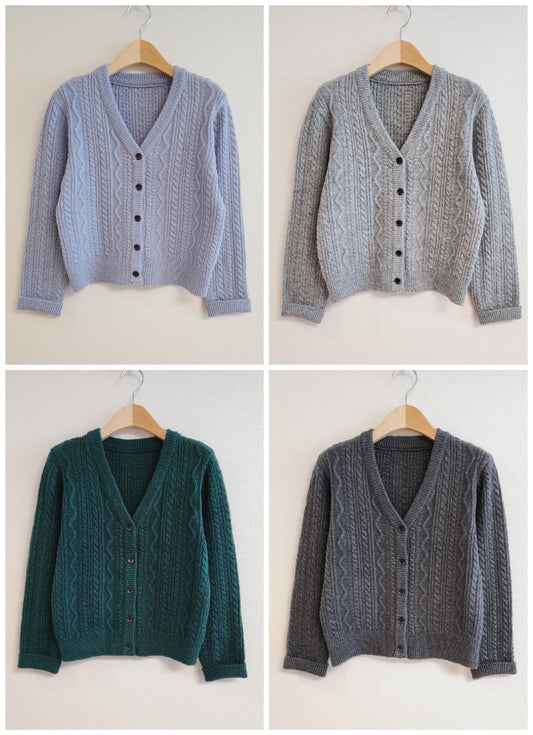 Cable Knit V-Neck Cardigan Sweater