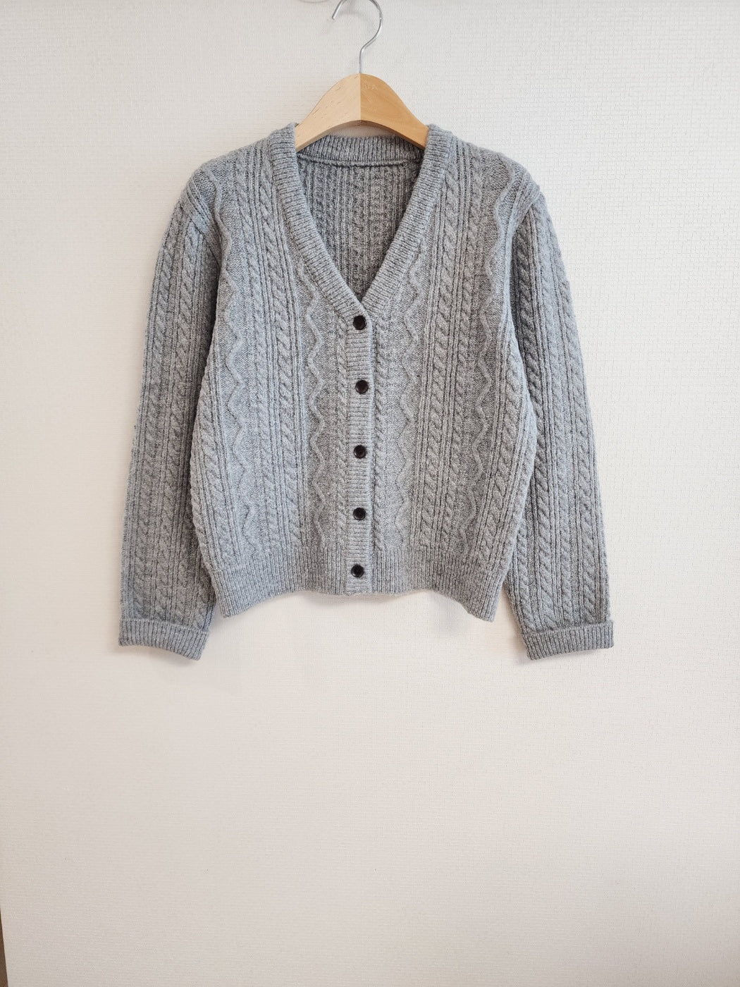 Cable Knit V-Neck Cardigan Sweater