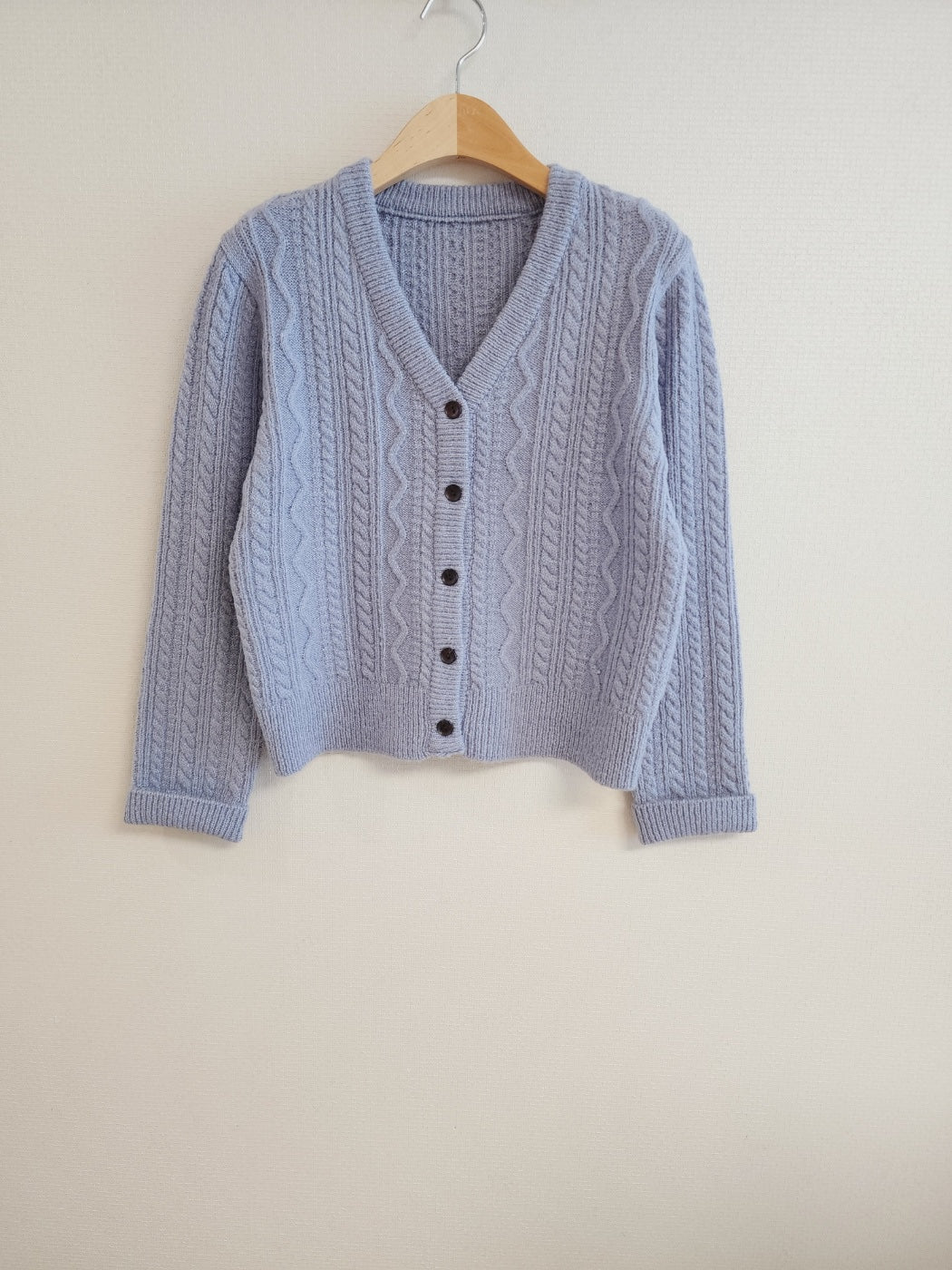 Cable Knit V-Neck Cardigan Sweater