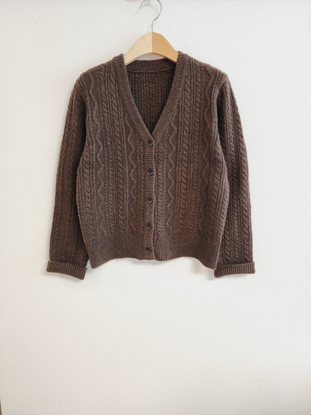 Cable Knit V-Neck Cardigan Sweater