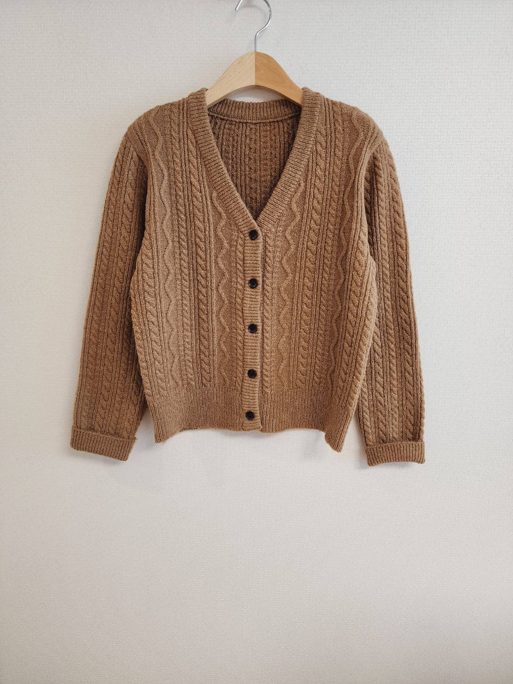 Cable Knit V-Neck Cardigan Sweater