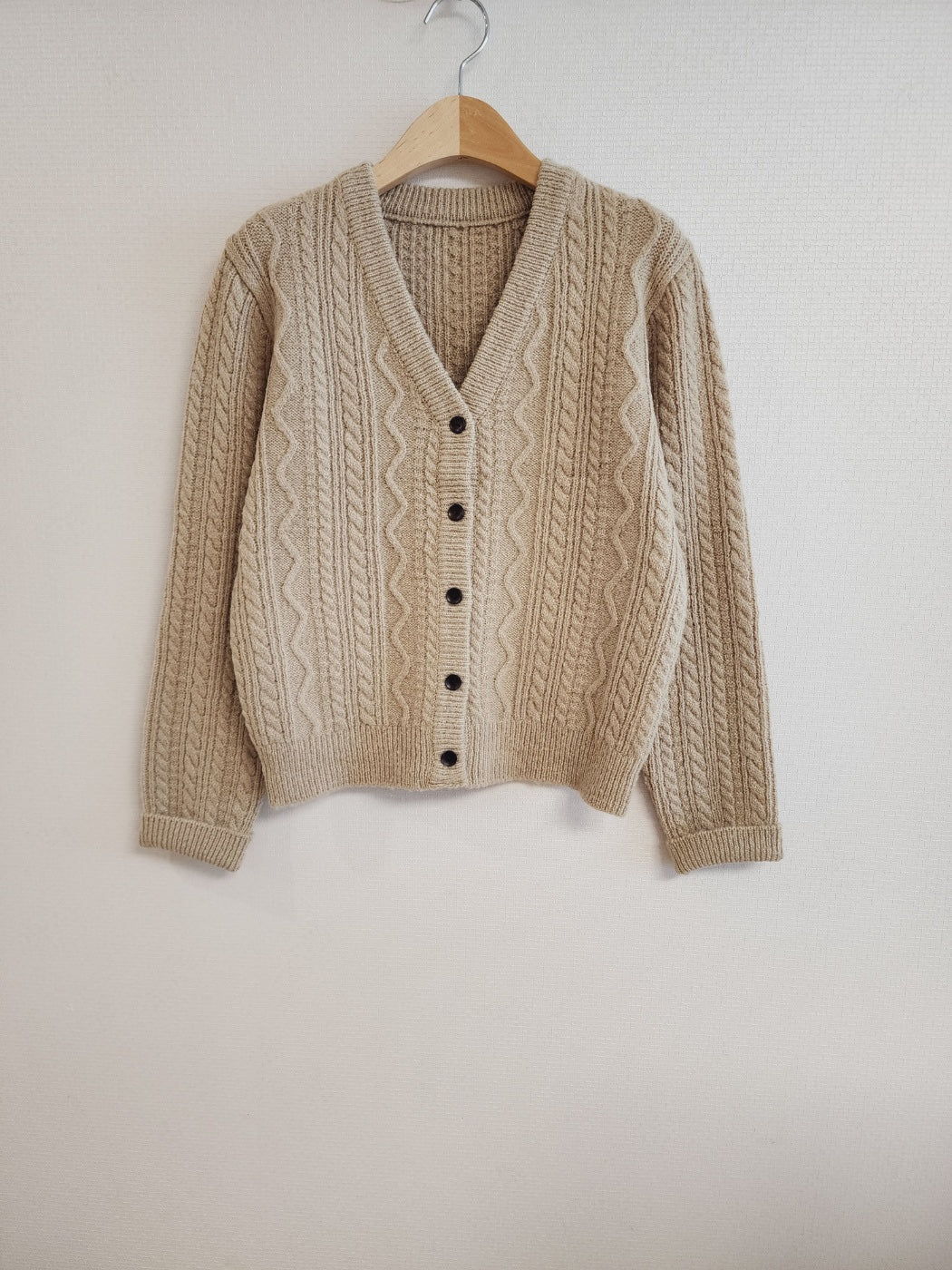 Cable Knit V-Neck Cardigan Sweater