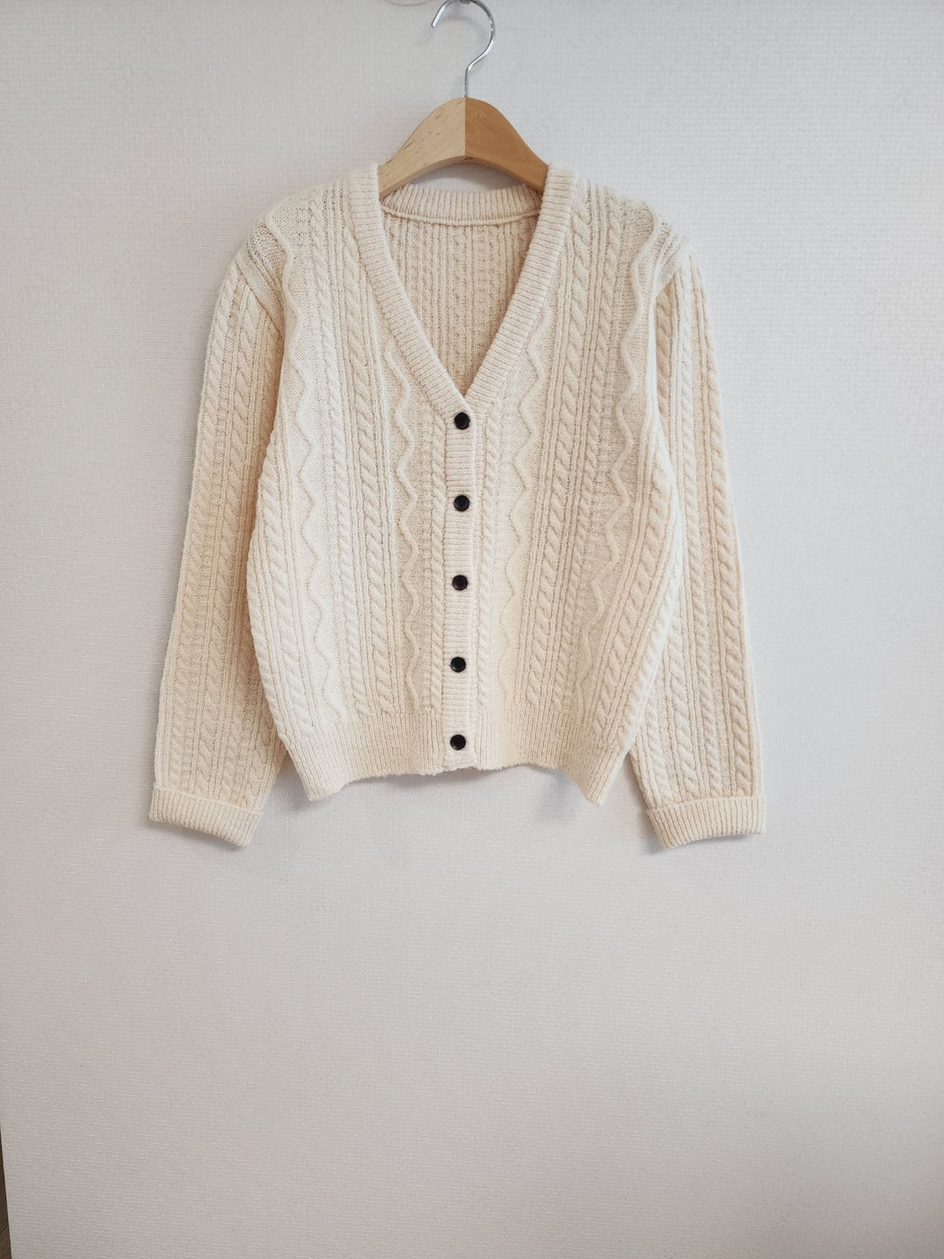 Cable Knit V-Neck Cardigan Sweater